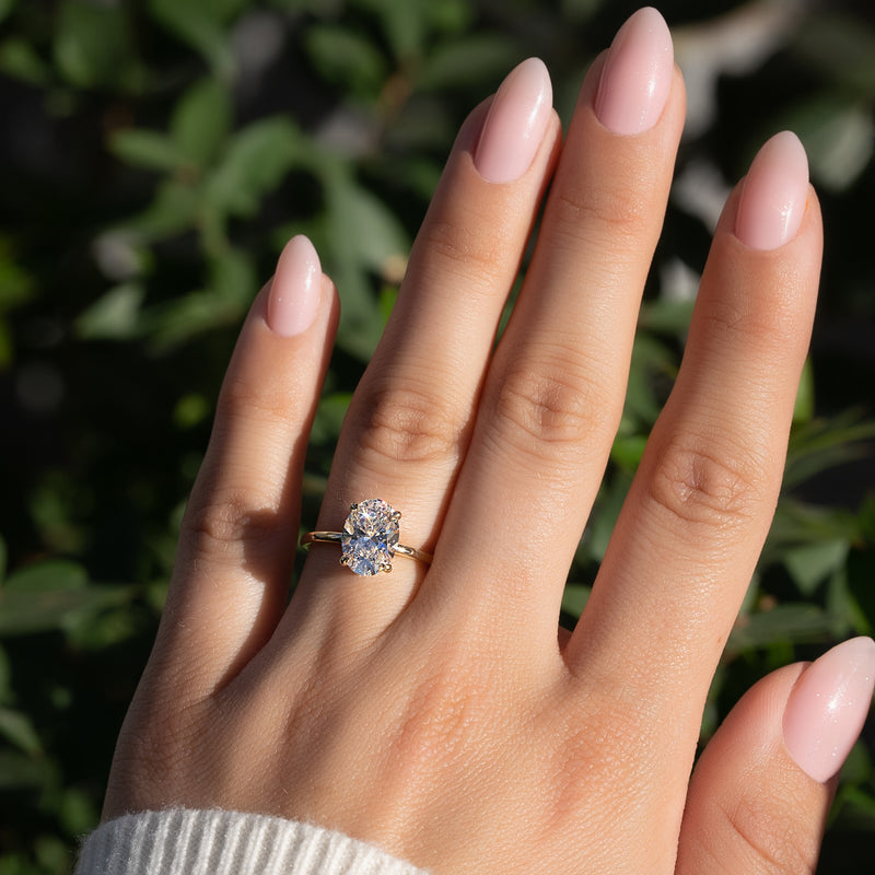 The Nelly Set With A 2 Carat Oval Lab Diamond