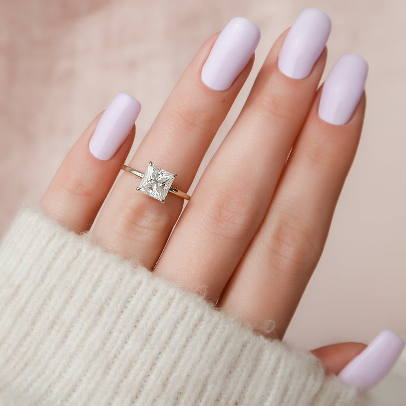 The Nelly Set With A 2 Carat Princess Lab Diamond