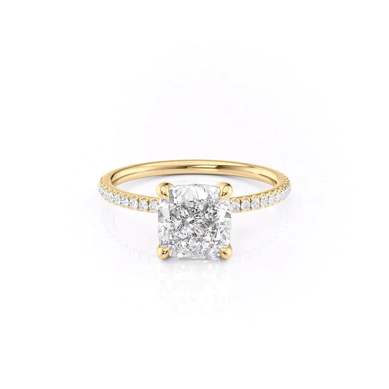 The Pave Nelly Set With A 2 Carat Cushion Lab Diamond