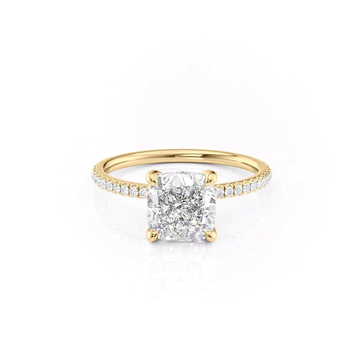 The Pave Nelly Set With A 2 Carat Cushion Lab Diamond