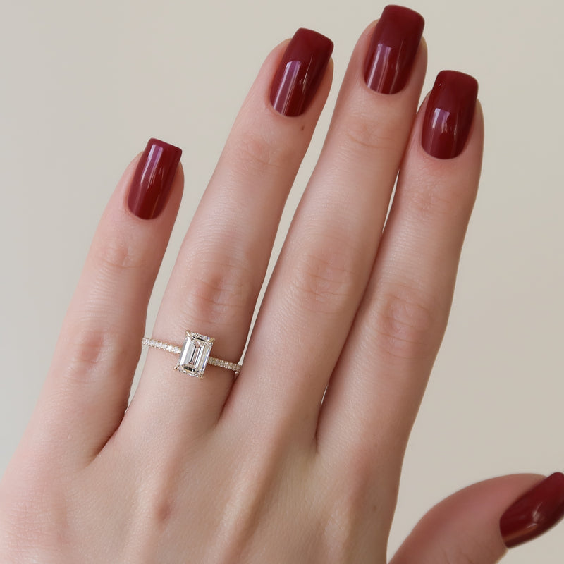The Pave Nelly Set With A 2 Carat Emerald Lab Diamond