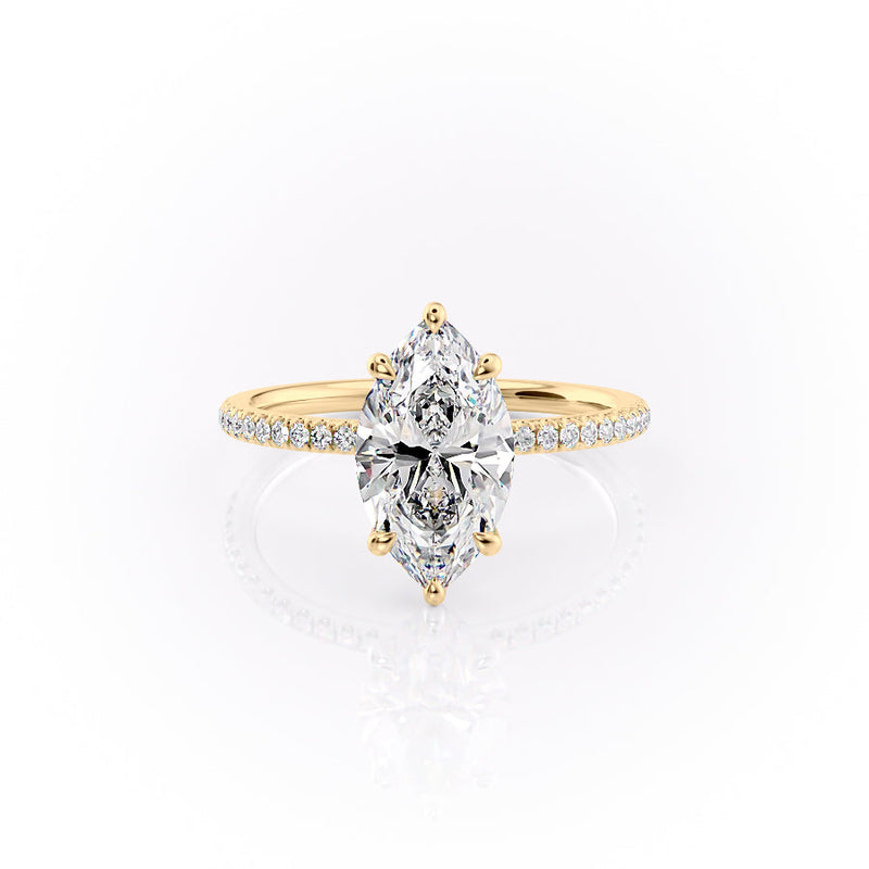 The Pave Nelly Set With A 2 Carat Marquise Lab Diamond