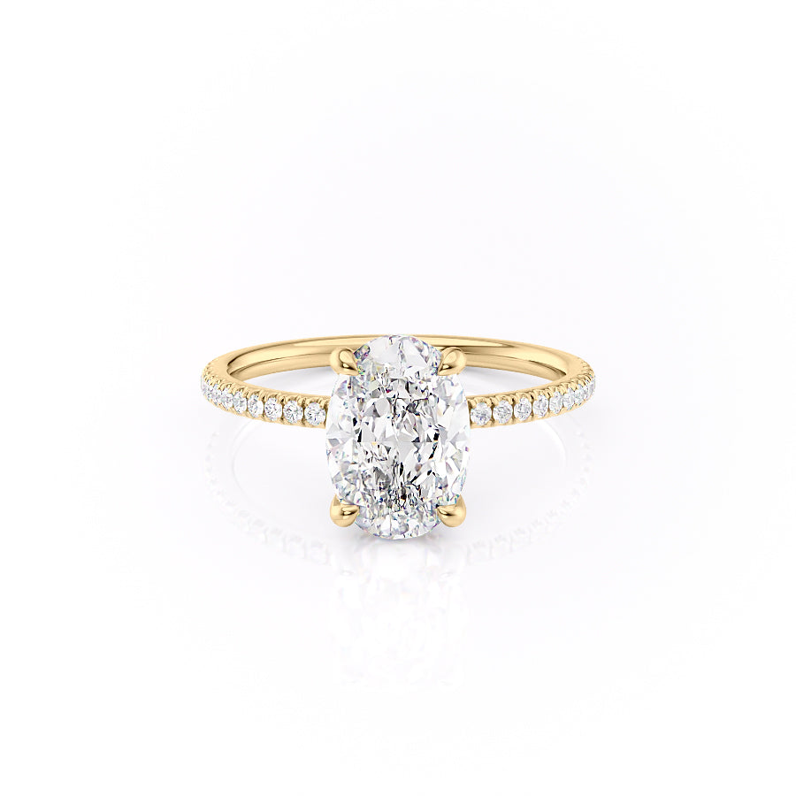 The Pave Nelly Set With A 2 Carat Oval Lab Diamond