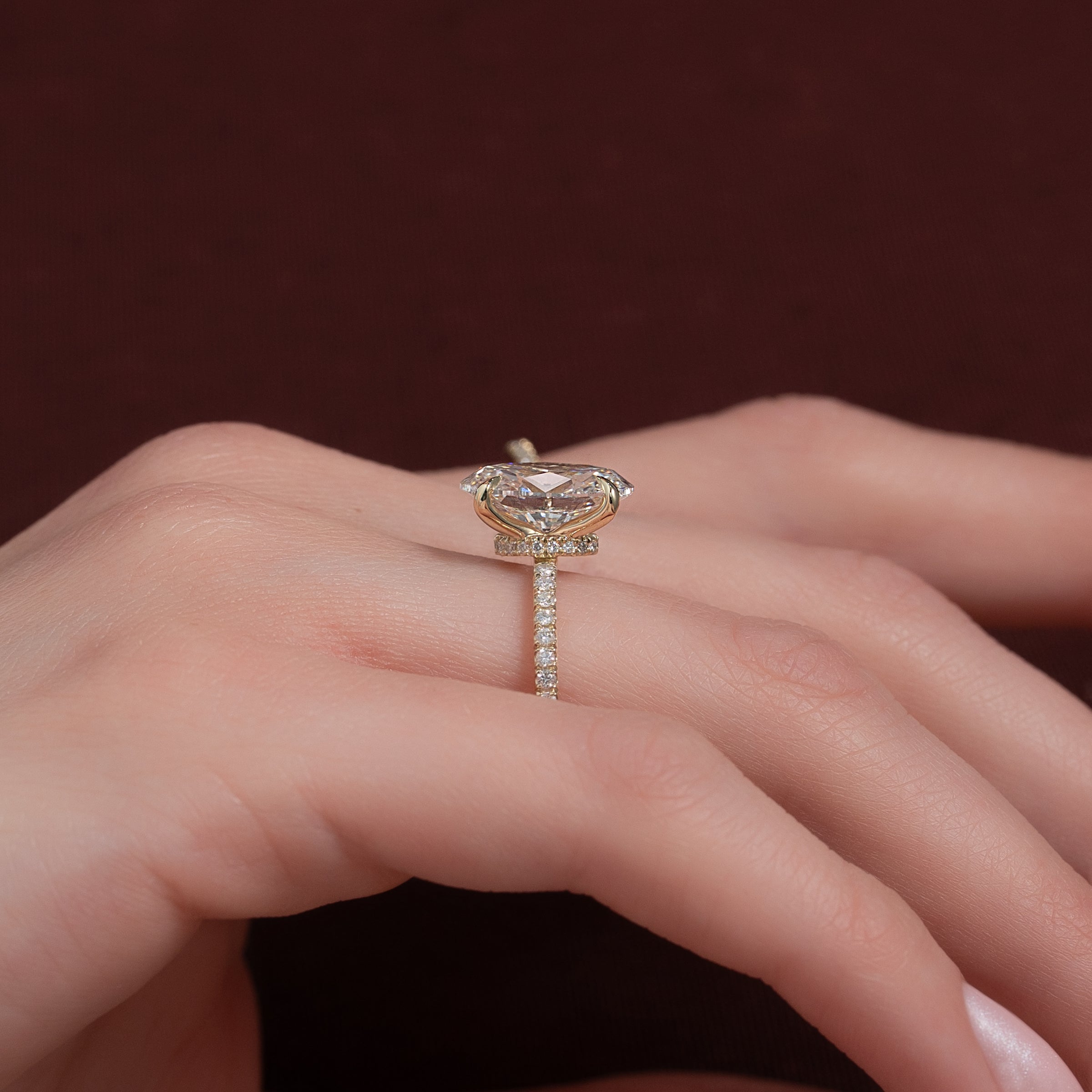 The Pave Nelly Set With A 2 Carat Oval Lab Diamond