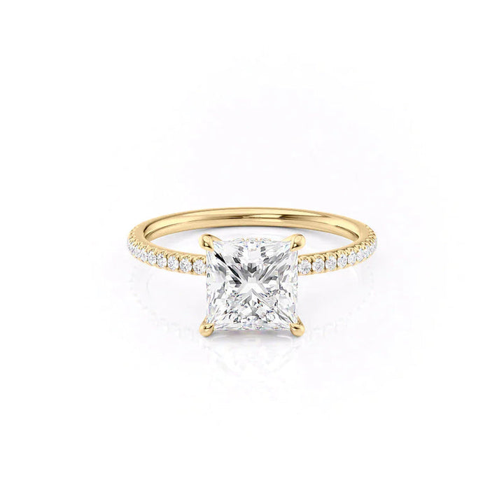 The Pave Nelly Set With A 2 Carat Princess Lab Diamond