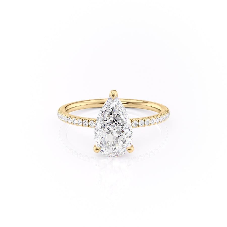 The Pave Nelly Set With A 2 Carat Pear Lab Diamond