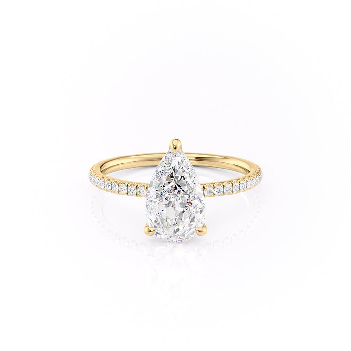 The Pave Nelly Set With A 2 Carat Pear Lab Diamond