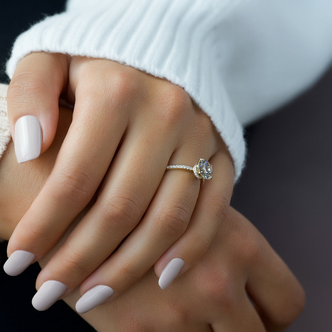 The Pave Nelly Set With A 2 Carat Round Lab Diamond