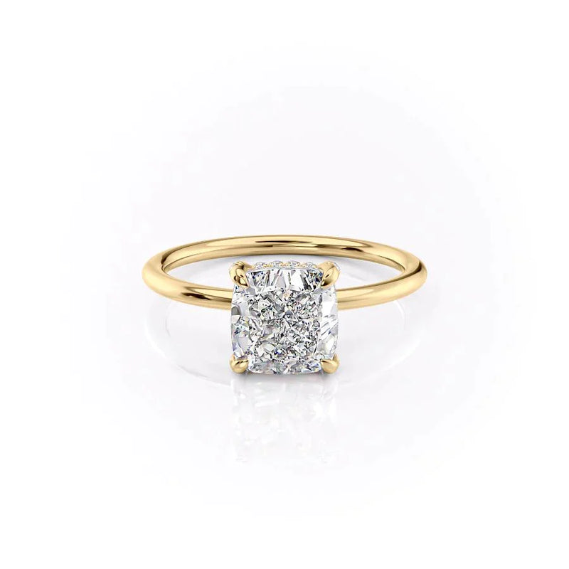 The Crown Kamellie Set With A 2 Carat Cushion Lab Diamond