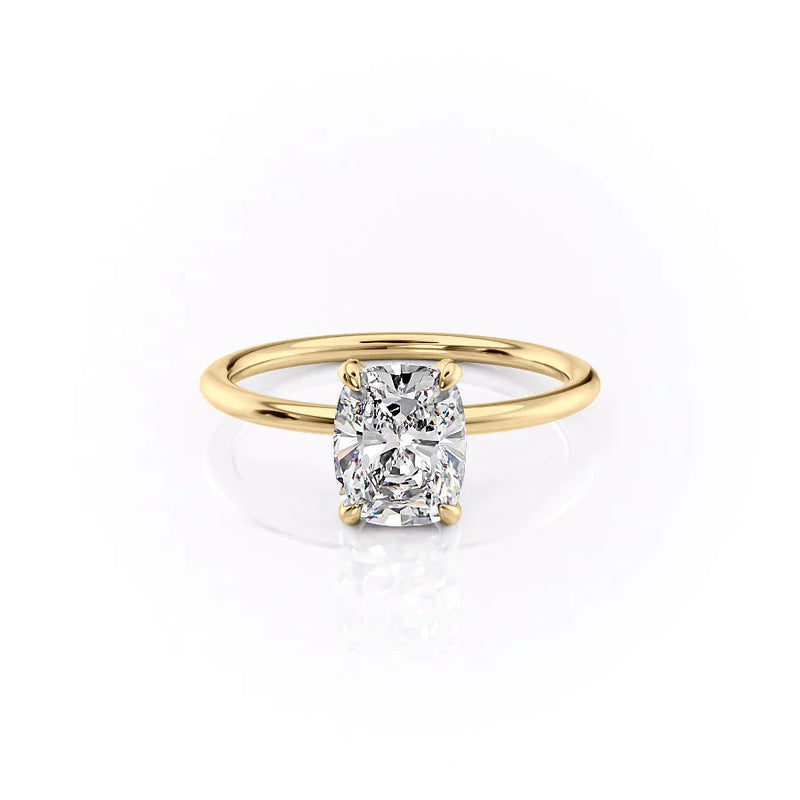 The Crown Kamellie Set With A 2 Carat Elongated Cushion Lab Diamond