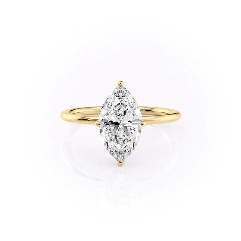 The Crown Kamellie Set With A 2 Carat Marquise Lab Diamond