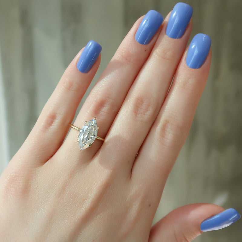 The Crown Kamellie Set With A 2 Carat Marquise Lab Diamond