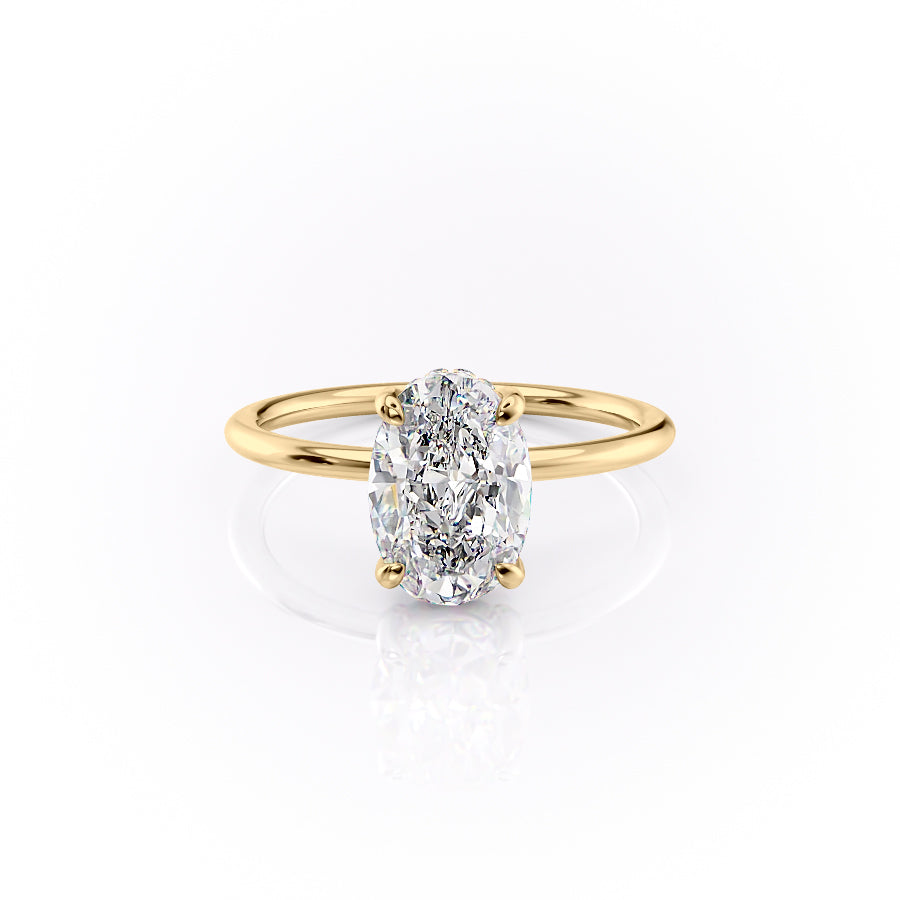 The Crown Kamellie Set With A 2 Carat Oval Lab Diamond