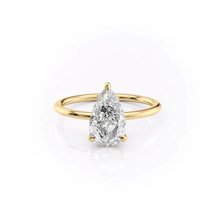 The Crown Kamellie Set With A 2 Carat Pear Lab Diamond