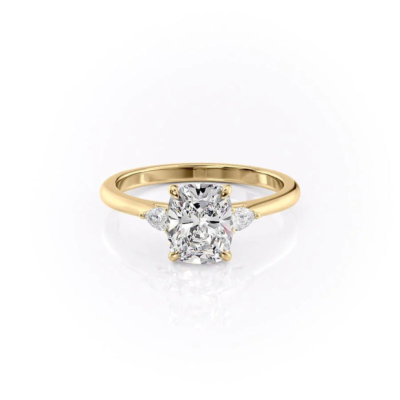 The Pears Liv Set With A 2 Carat Elongated Cushion Lab Diamond