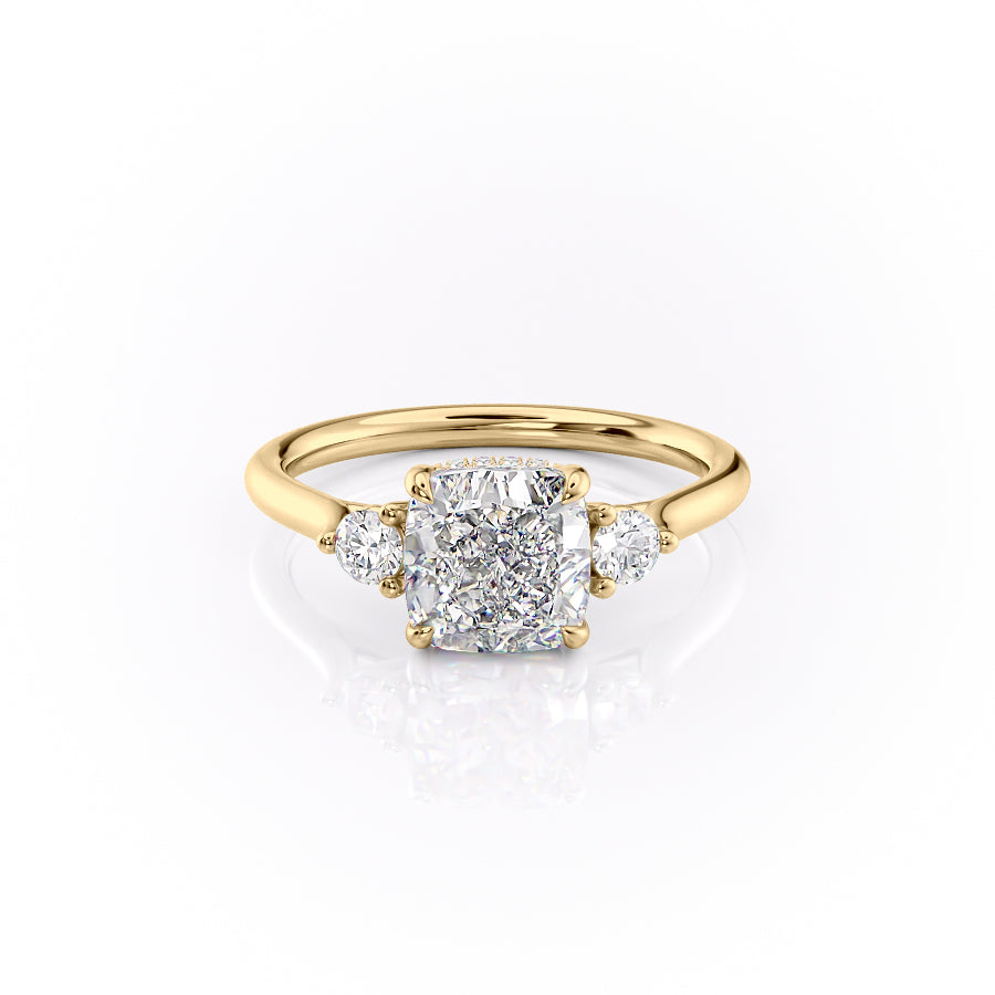 The Lia Set With A 2 Carat Cushion Lab Diamond