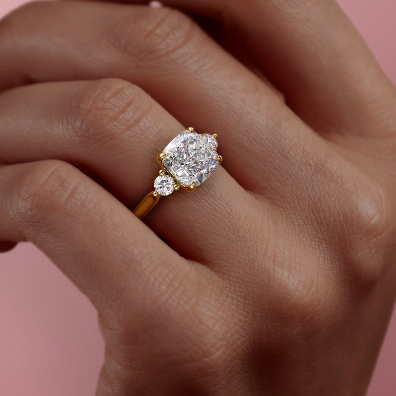 The Lia Set With A 2 Carat Cushion Lab Diamond