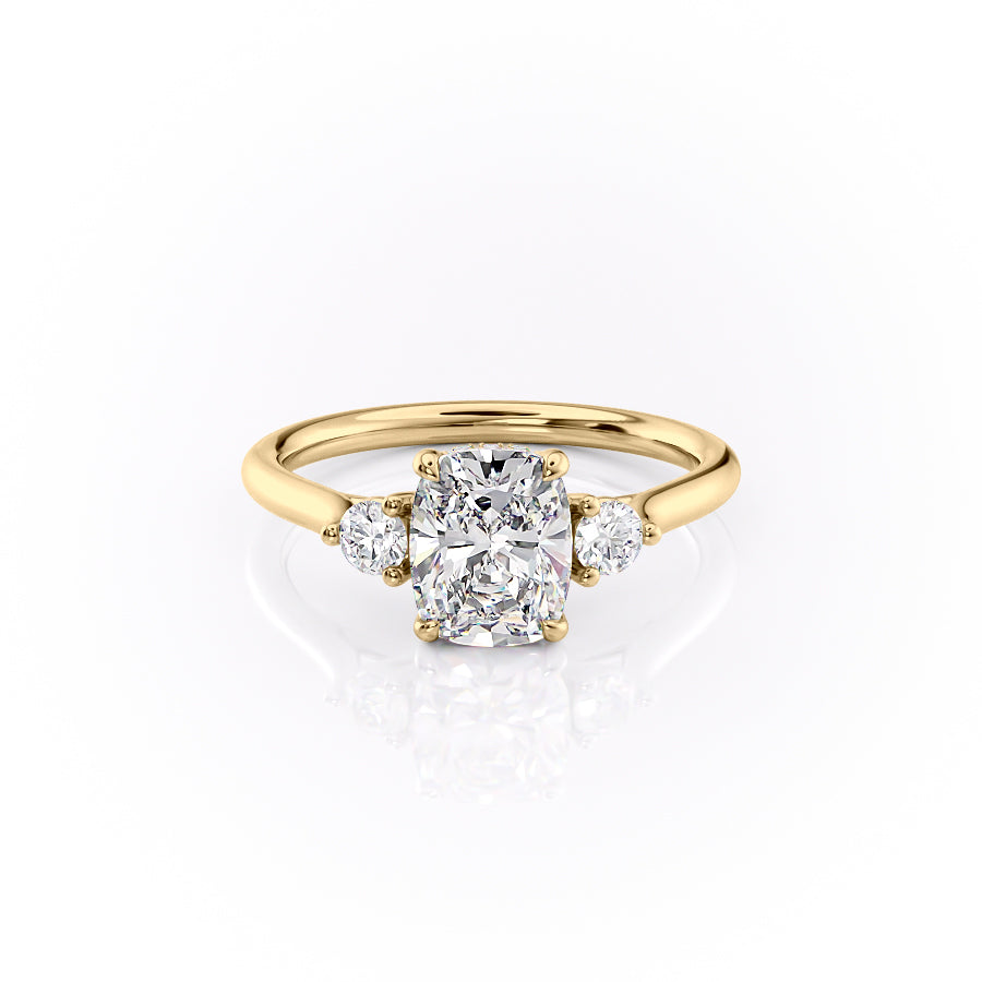 The Lia Set With A 2 Carat Elongated Cushion Lab Diamond