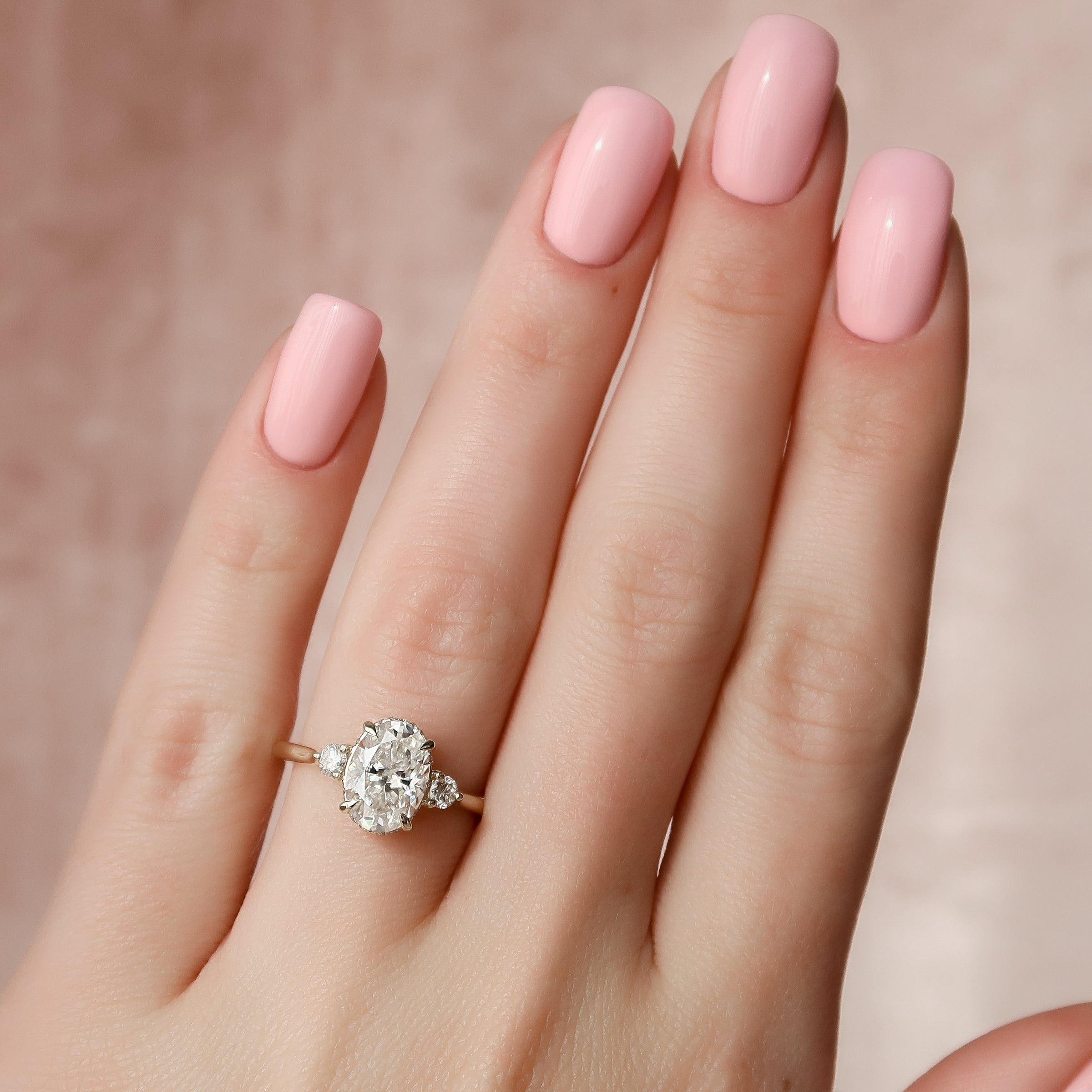 The Lia Set With A 2 Carat Oval Lab Diamond