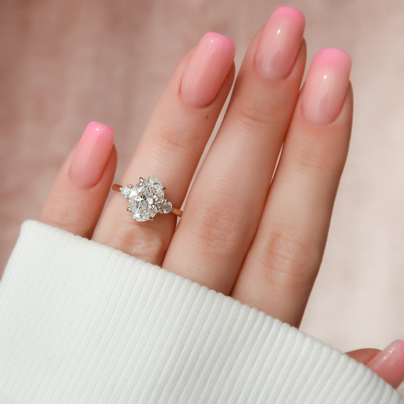 The Lia Set With A 2 Carat Oval Lab Diamond