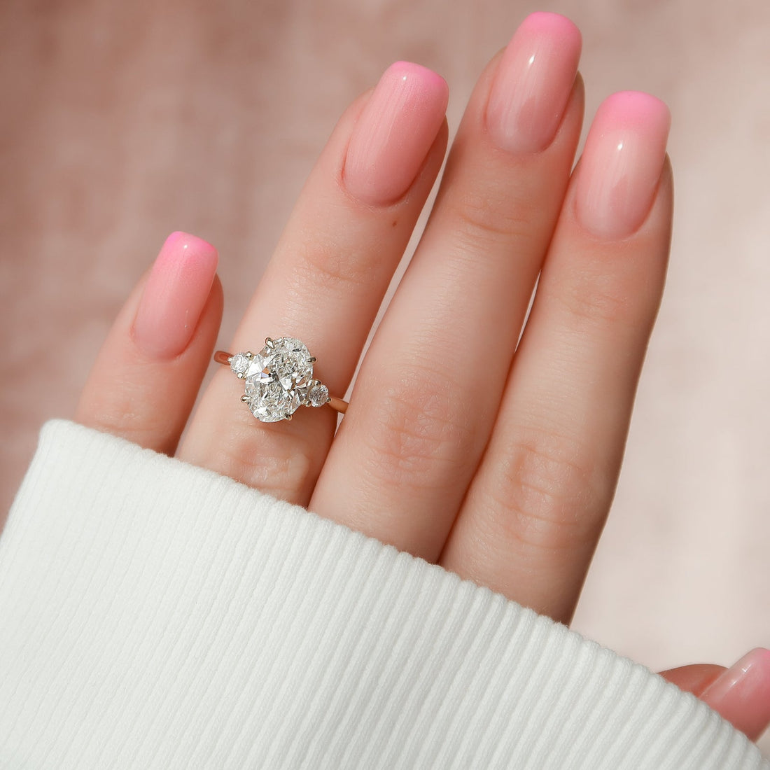 The Lia Set With A 2 Carat Oval Lab Diamond