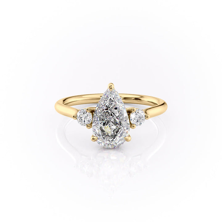 The Lia Set With A 2 Carat Pear Lab Diamond