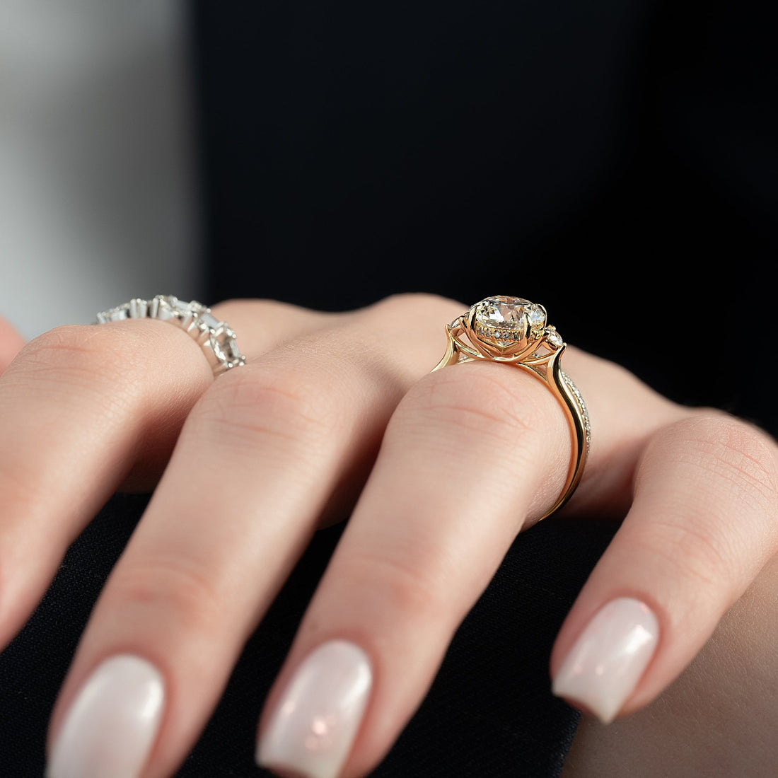 The Lia Set With A 2 Carat Round Lab Diamond