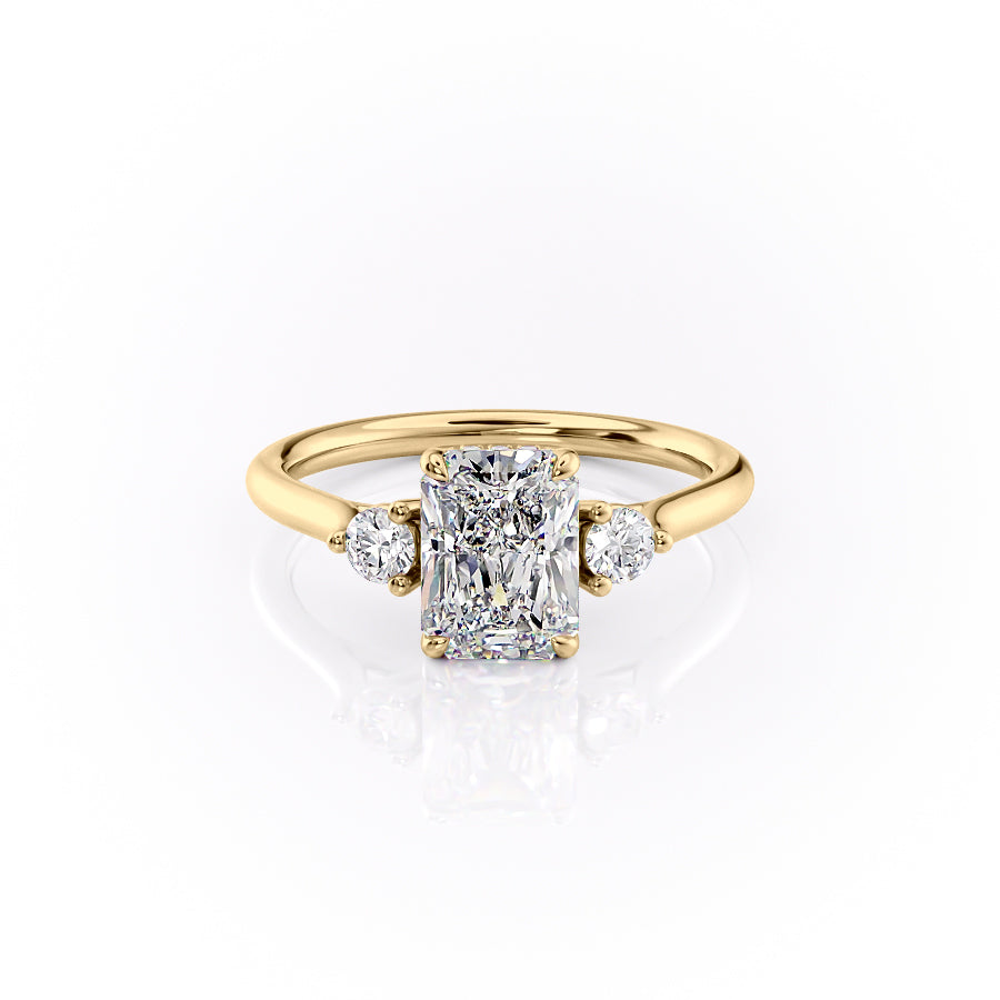 The Lia Set With A 2 Carat Radiant Lab Diamond