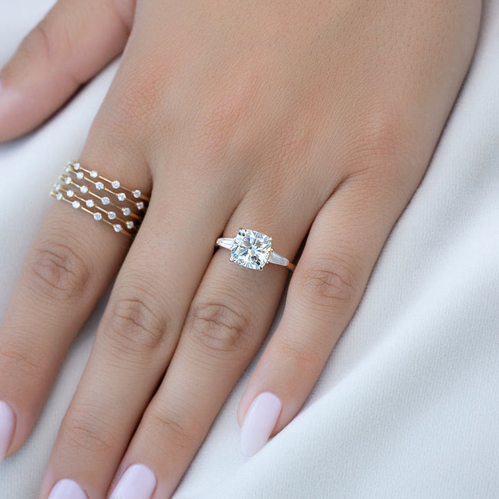 The Liv Set With A 2 Carat Cushion Lab Diamond