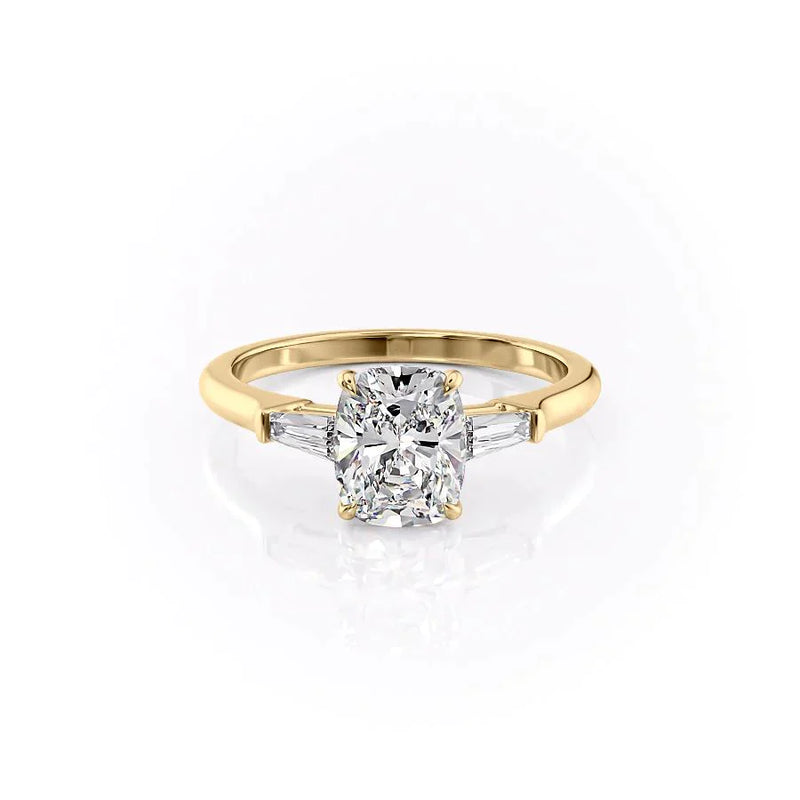 The Liv Set With A 2 Carat Elongated Cushion Lab Diamond