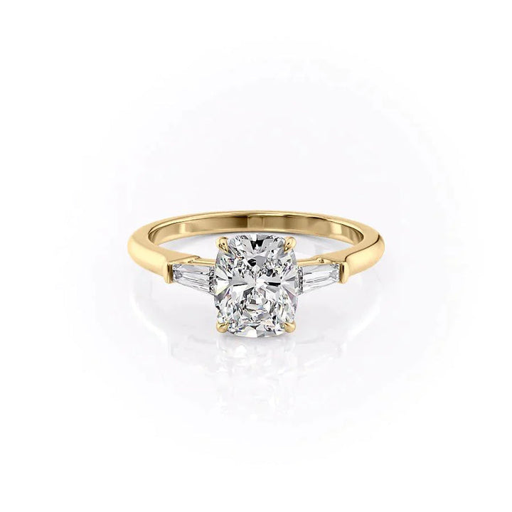The Liv Set With A 2 Carat Elongated Cushion Lab Diamond