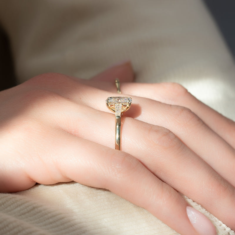The Liv Set With A 2 Carat Elongated Cushion Lab Diamond
