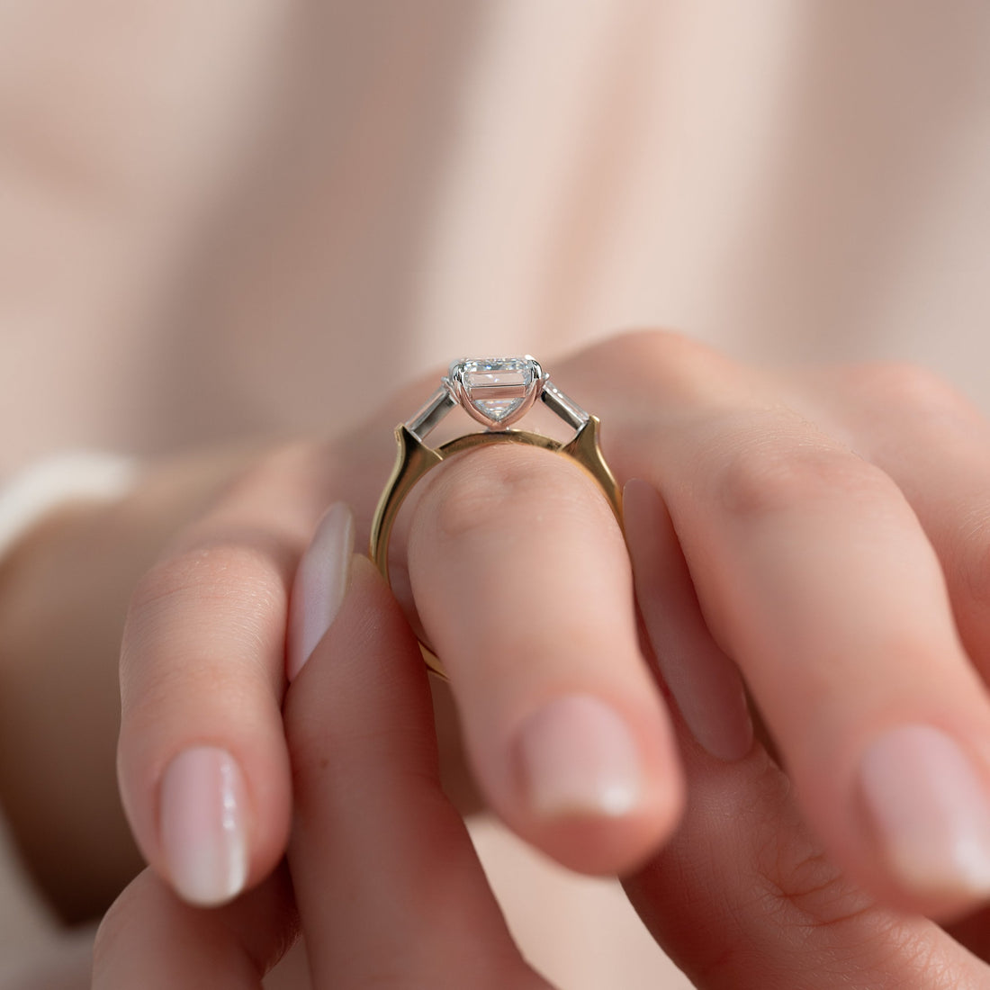 The Liv Set With A 2 Carat Emerald Lab Diamond