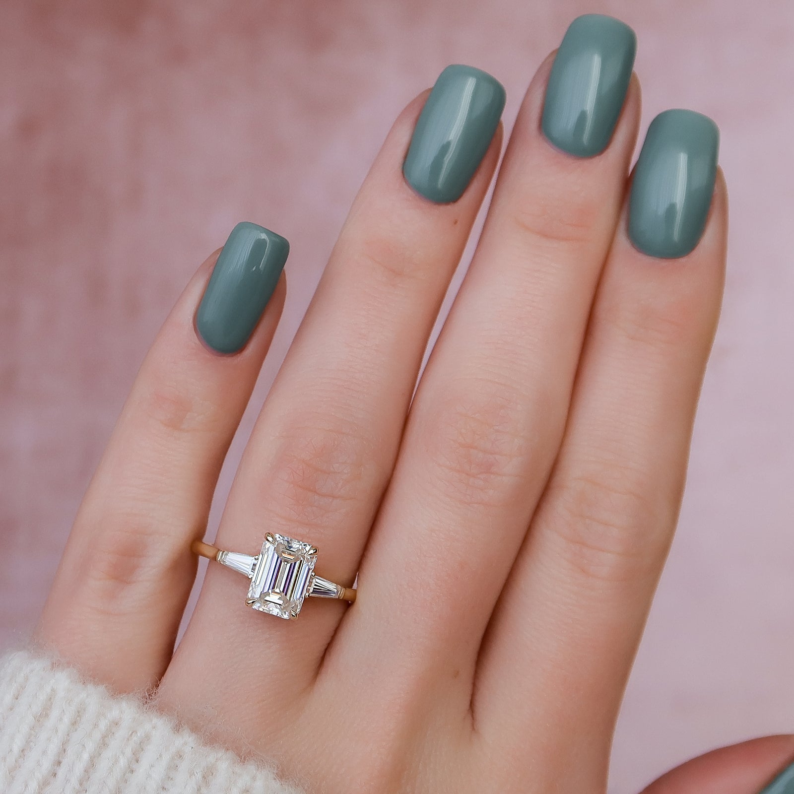 The Liv Set With A 2 Carat Emerald Lab Diamond