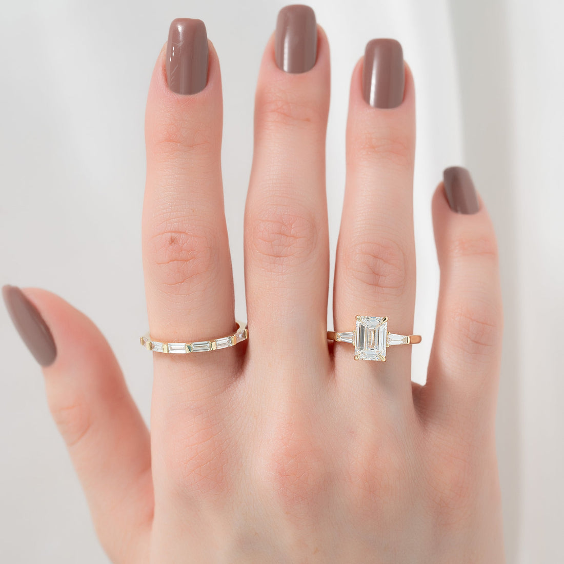 The Liv Set With A 2 Carat Emerald Lab Diamond