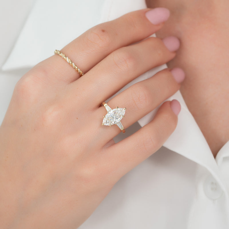 The Liv Set With A 2 Carat Marquise Lab Diamond