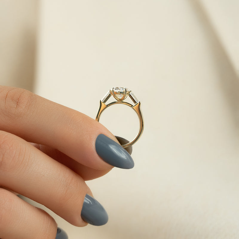 The Liv Set With A 2 Carat Oval Lab Diamond