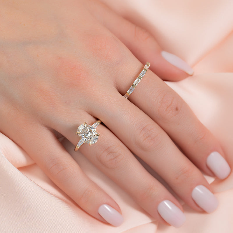 The Liv Set With A 2 Carat Oval Lab Diamond