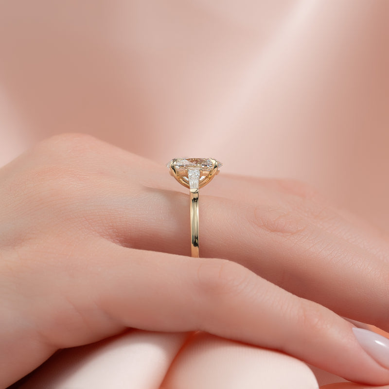 The Liv Set With A 2 Carat Oval Lab Diamond