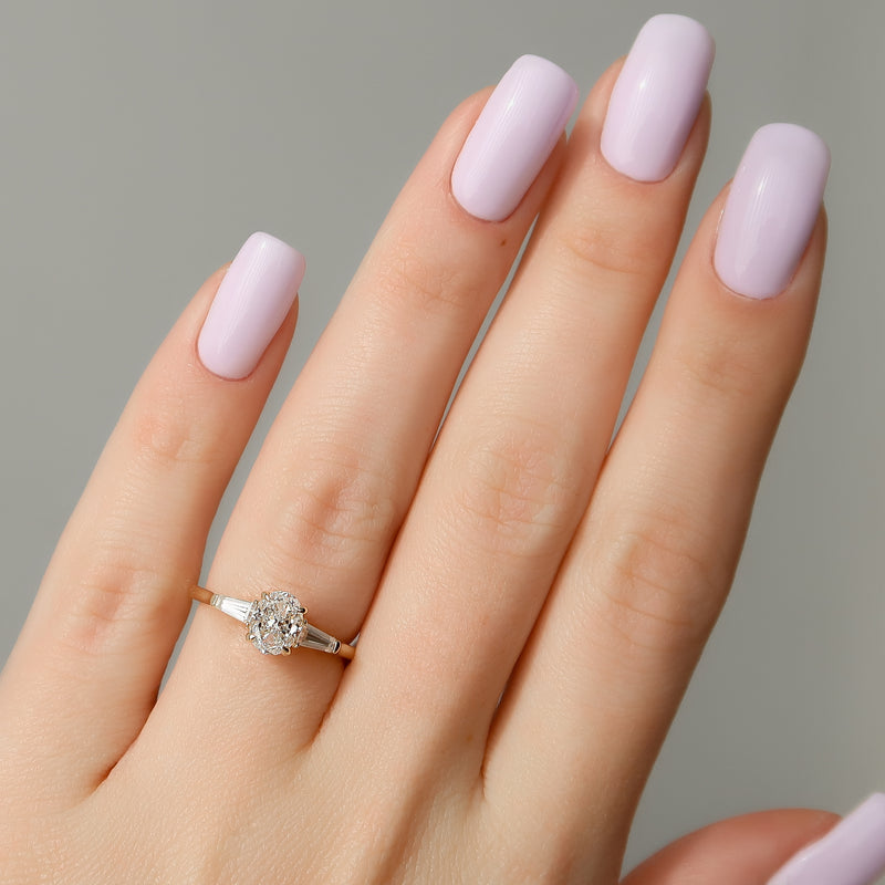 The Liv Set With A 2 Carat Oval Lab Diamond
