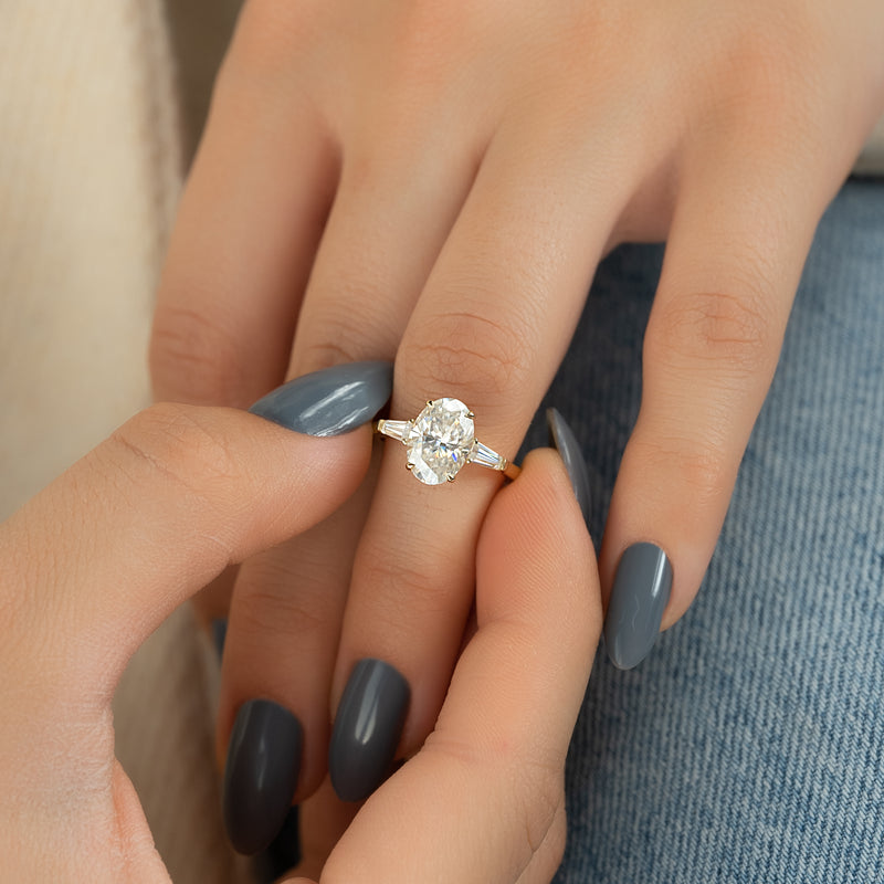 The Liv Set With A 2 Carat Oval Lab Diamond