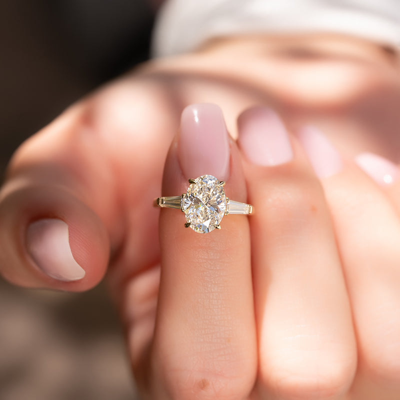 The Liv Set With A 2 Carat Oval Lab Diamond