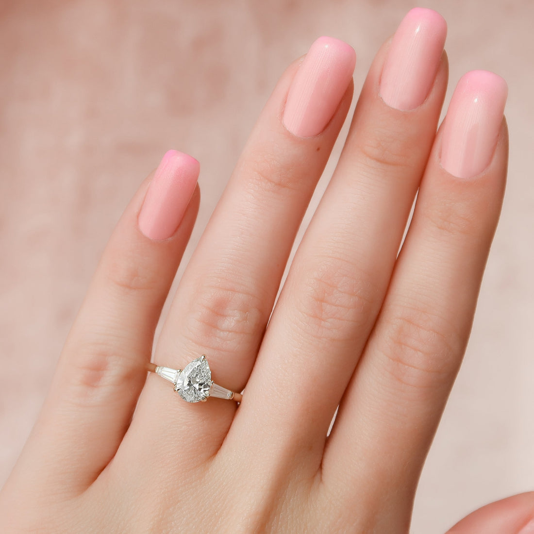 The Liv Set With A 2 Carat Pear Lab Diamond