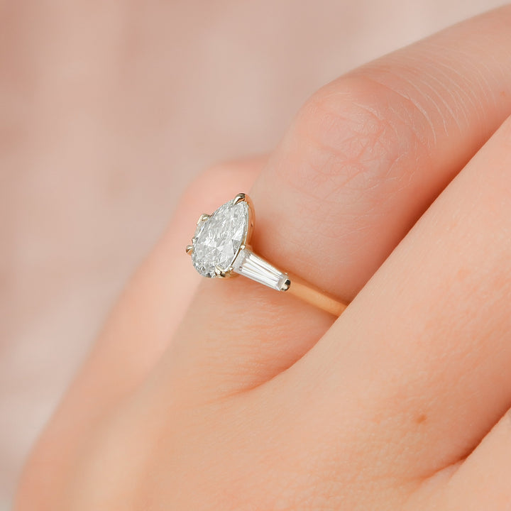 The Liv Set With A 2 Carat Pear Lab Diamond