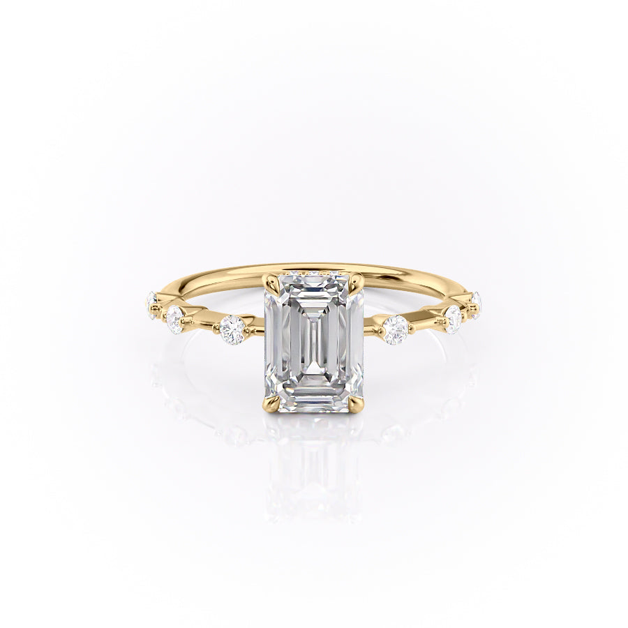 The Hidden Halo Penelope Set With A 2 Carat Emerald Lab Diamond