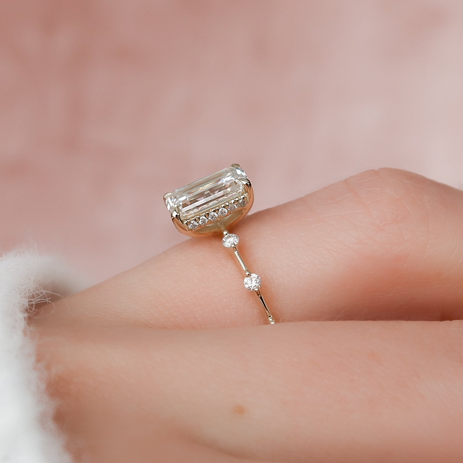 The Hidden Halo Penelope Set With A 2 Carat Emerald Lab Diamond