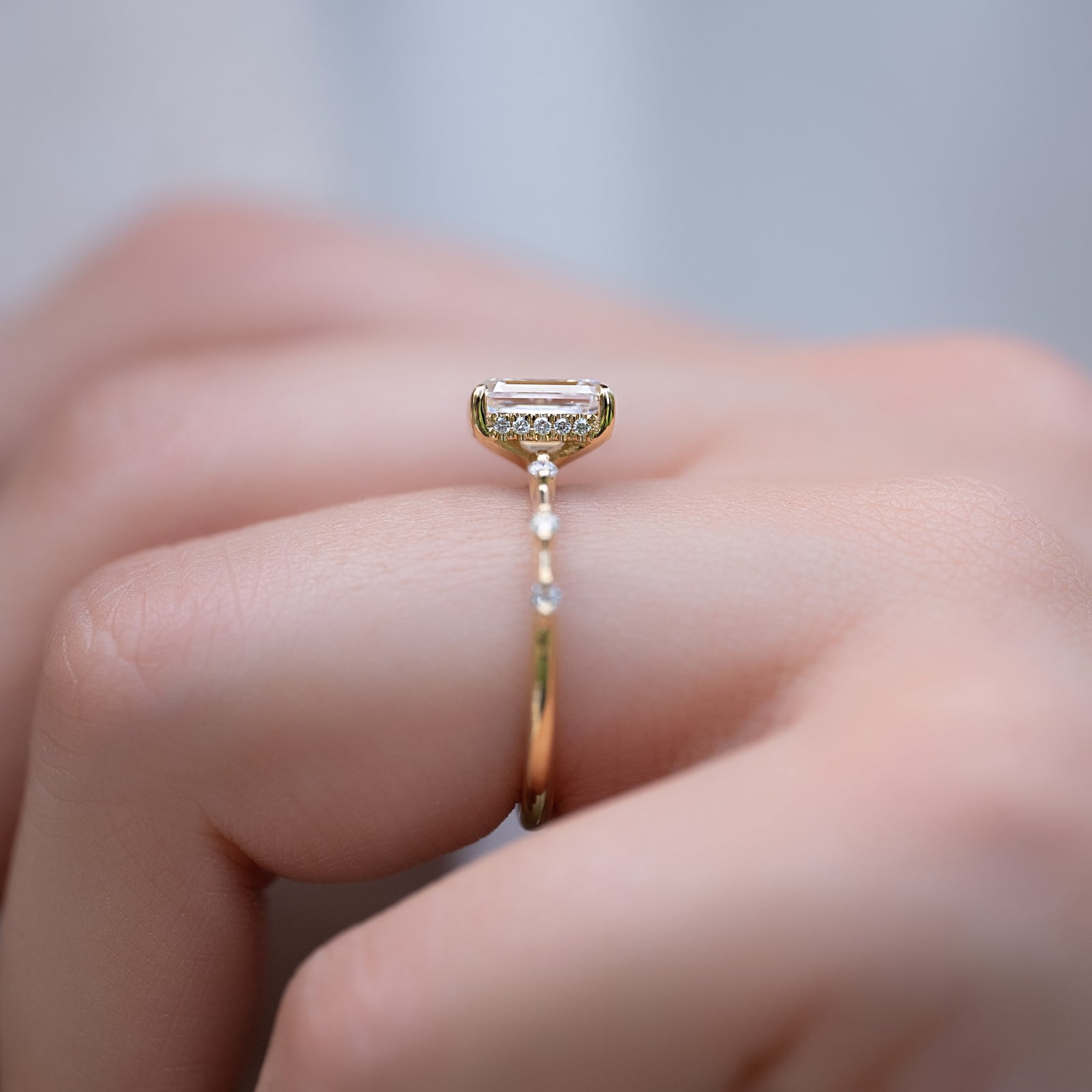 The Hidden Halo Penelope Set With A 2 Carat Emerald Lab Diamond