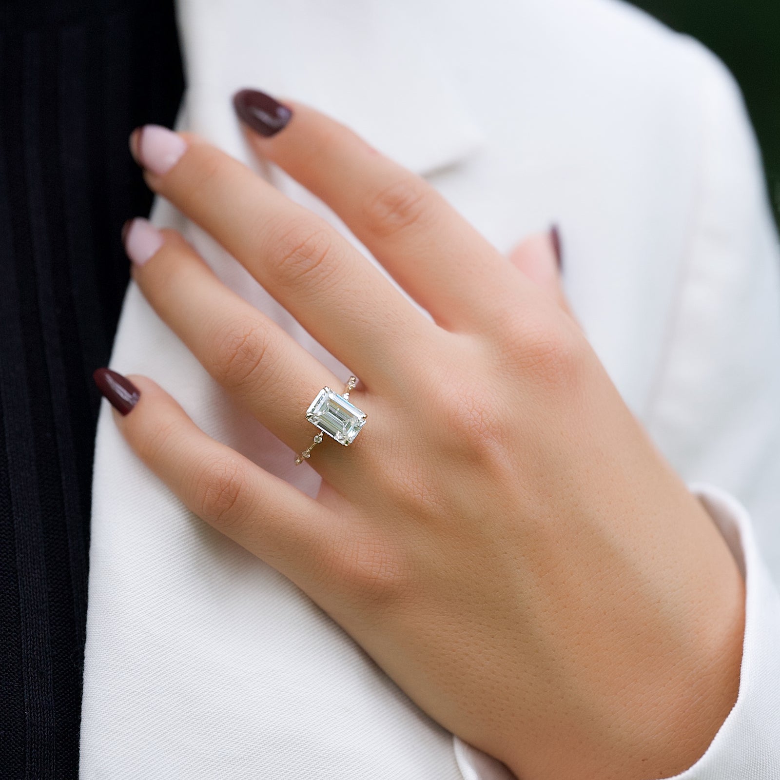 The Hidden Halo Penelope Set With A 2 Carat Emerald Lab Diamond
