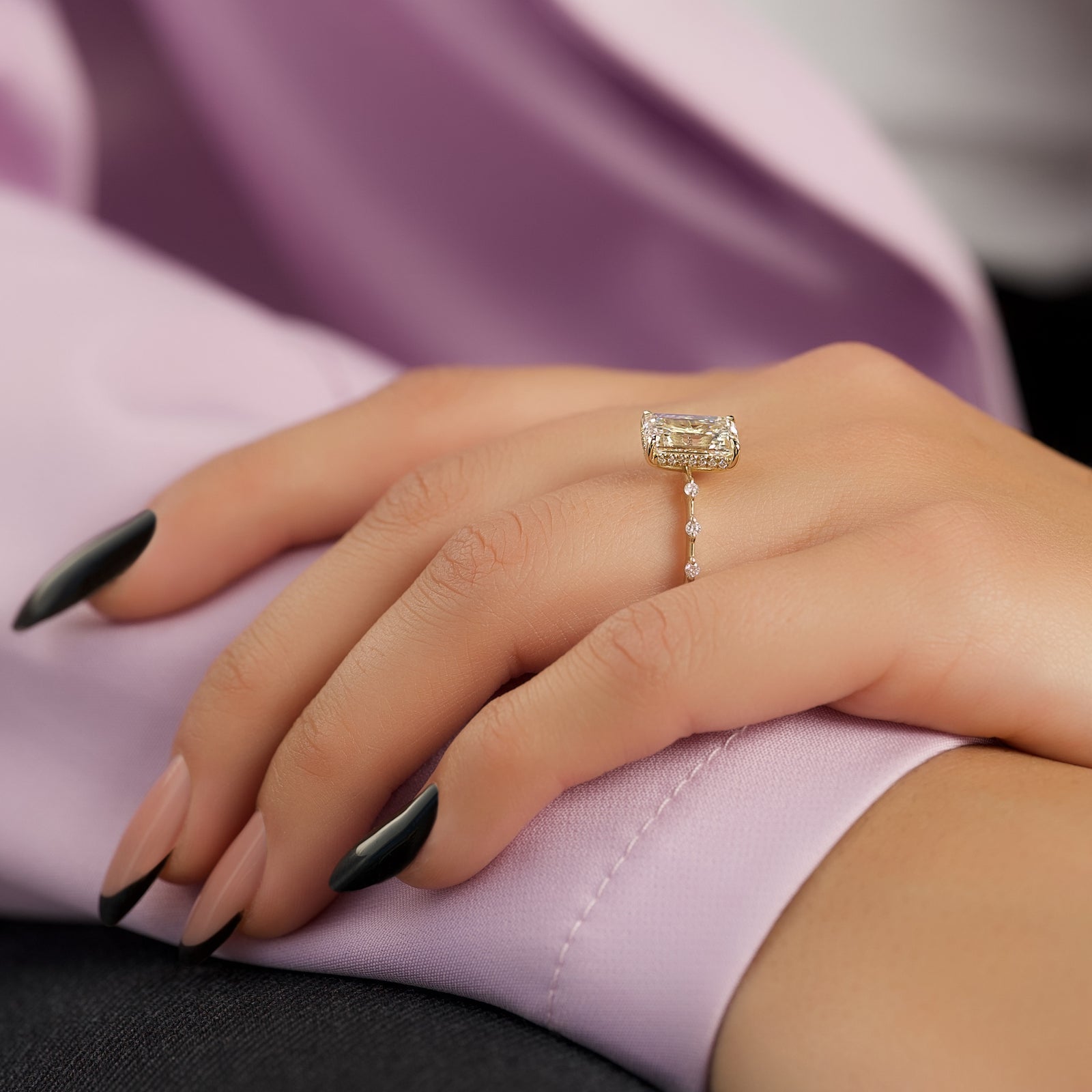 The Hidden Halo Penelope Set With A 2 Carat Emerald Lab Diamond
