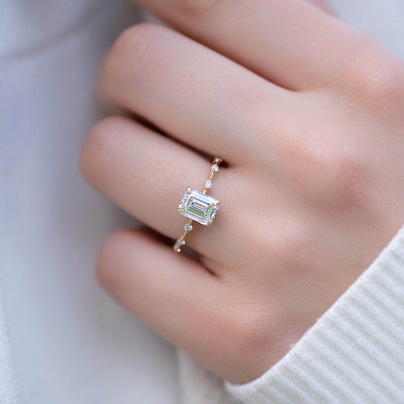 The Hidden Halo Penelope Set With A 2 Carat Emerald Lab Diamond